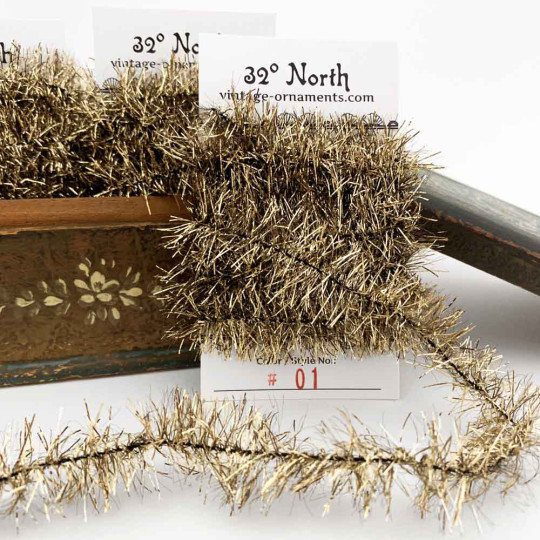 Antique Gold Lametta Tinsel Trim ~ 2-1/2 meters ~ Germany